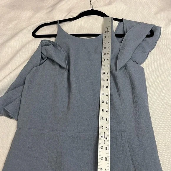 H by Halston Light Blue Open Back Off the Shoulder Dress - Picture 8 of 13